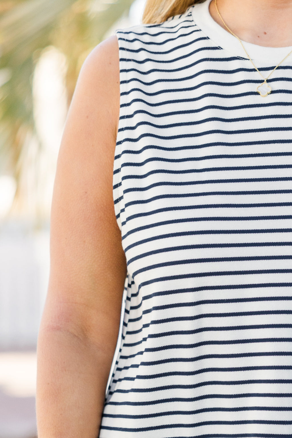 Sleepless Stripes Dress, Navy
