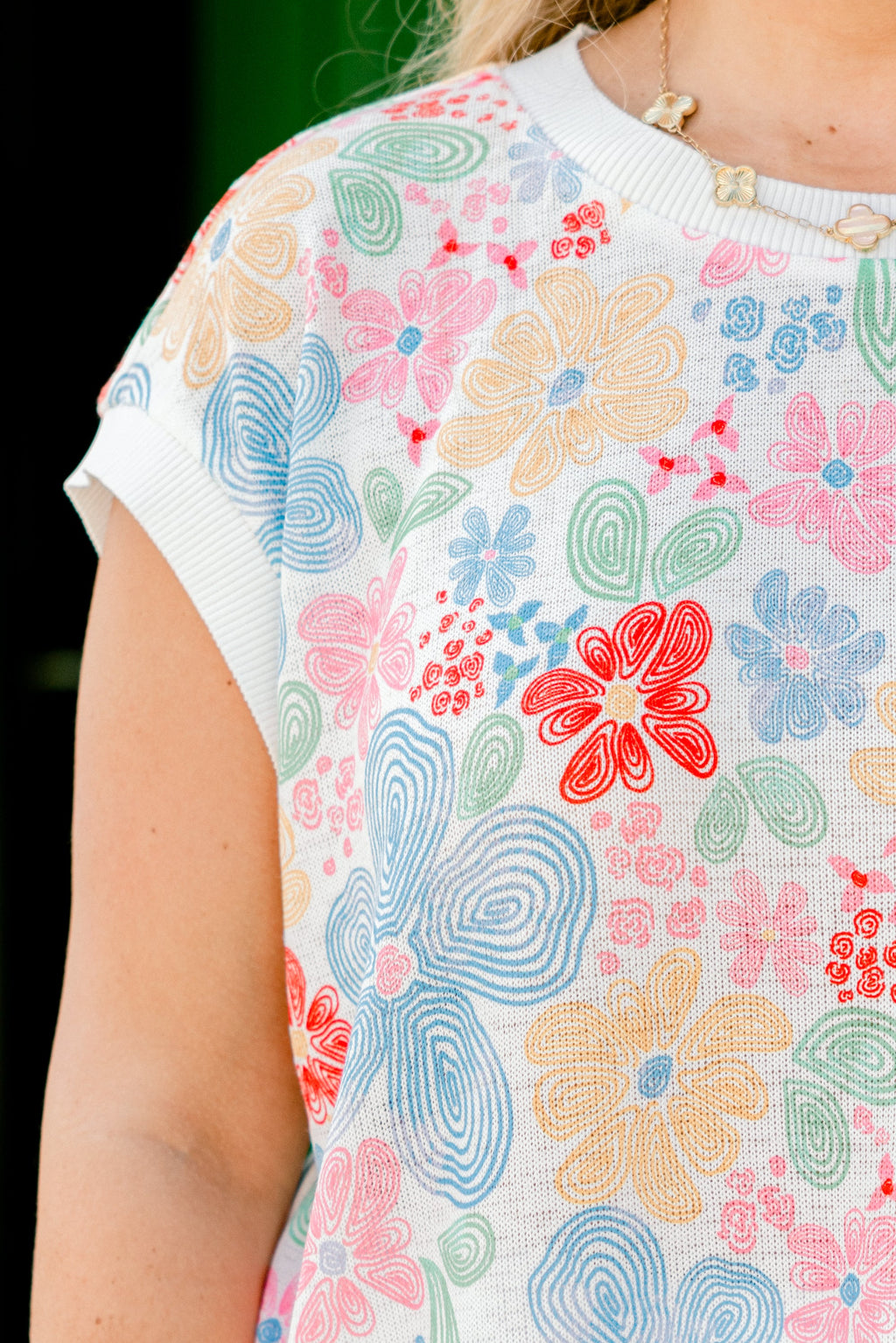Slow Day Top, White Combo