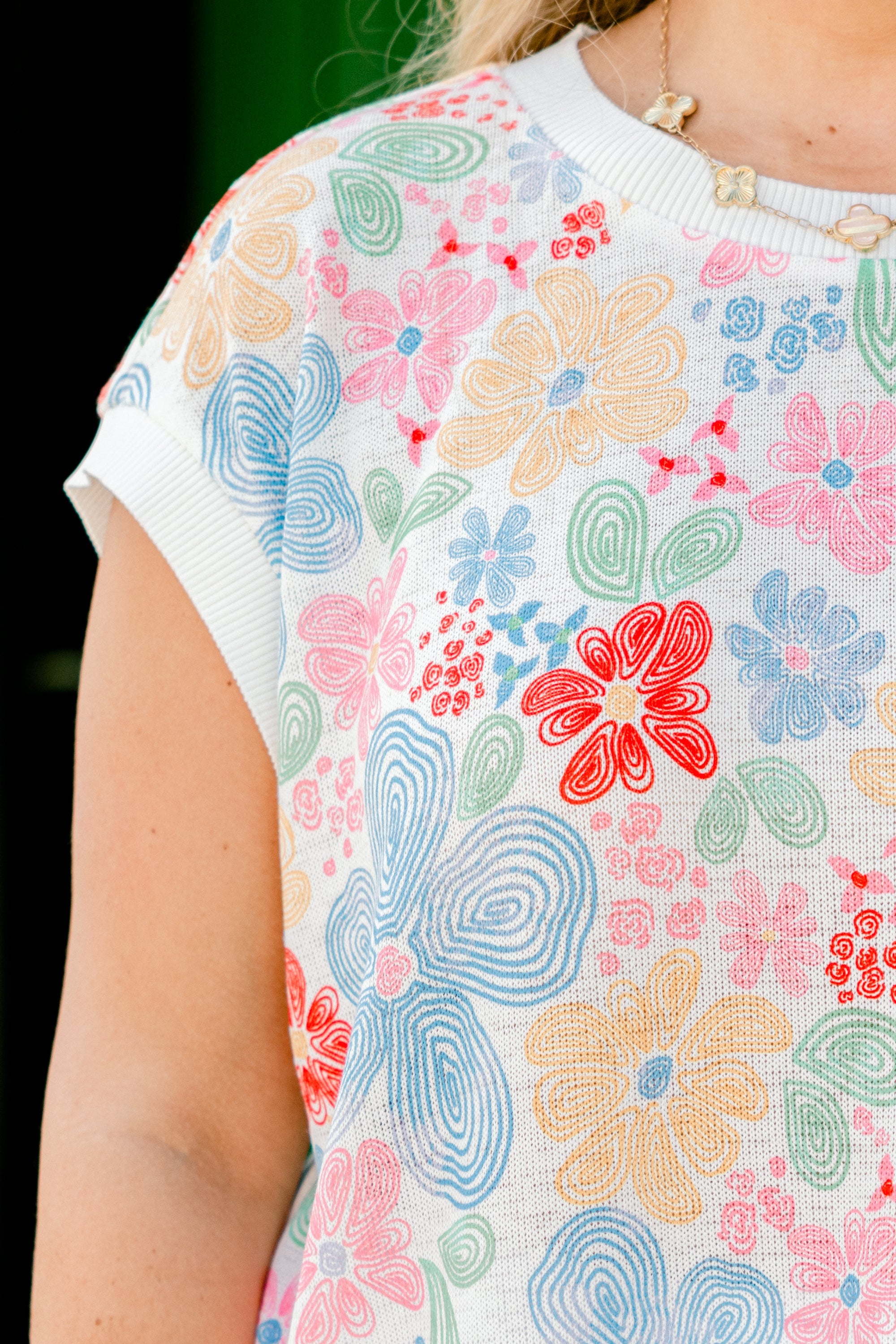 Slow Day Top, White Combo