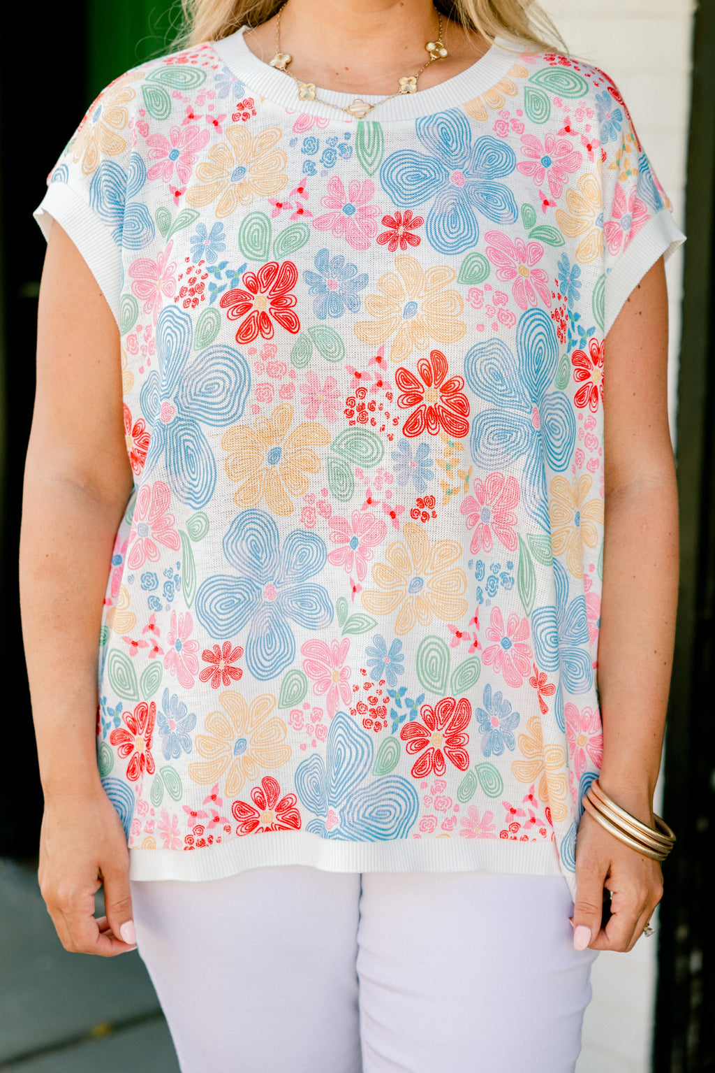 Slow Day Top, White Combo