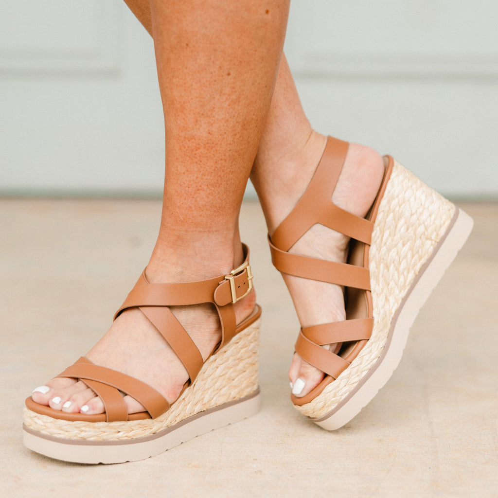 Slow Days Ahead Wedges, Tan