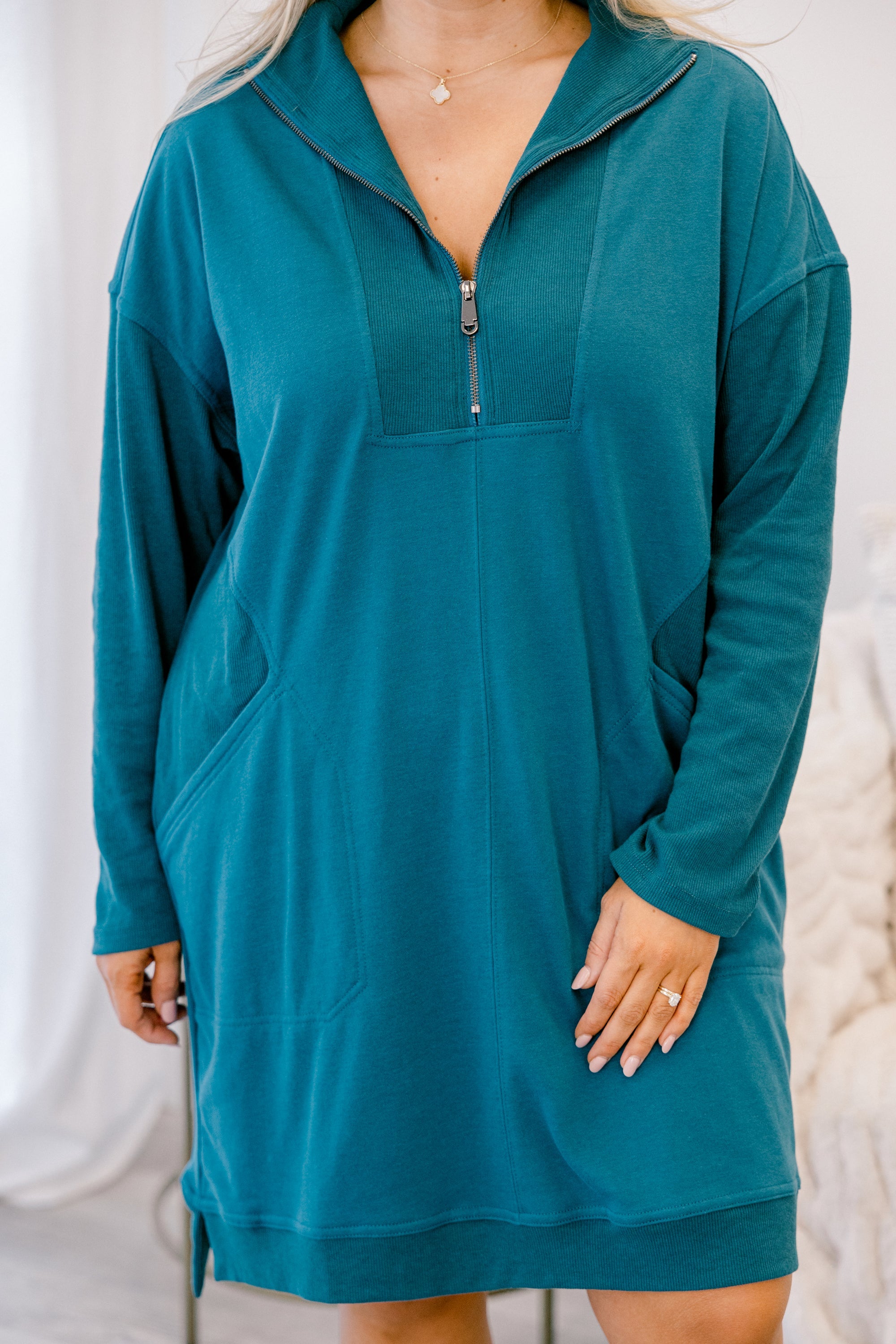Slow It Down Dress, Dark Teal