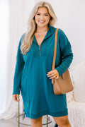Slow It Down Dress, Dark Teal