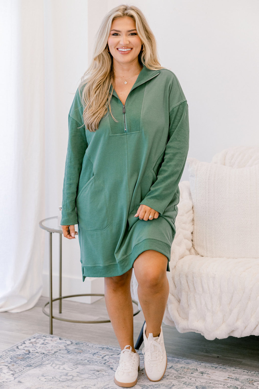 Slow It Down Dress, Dusty Teal