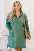 Slow It Down Dress, Dusty Teal