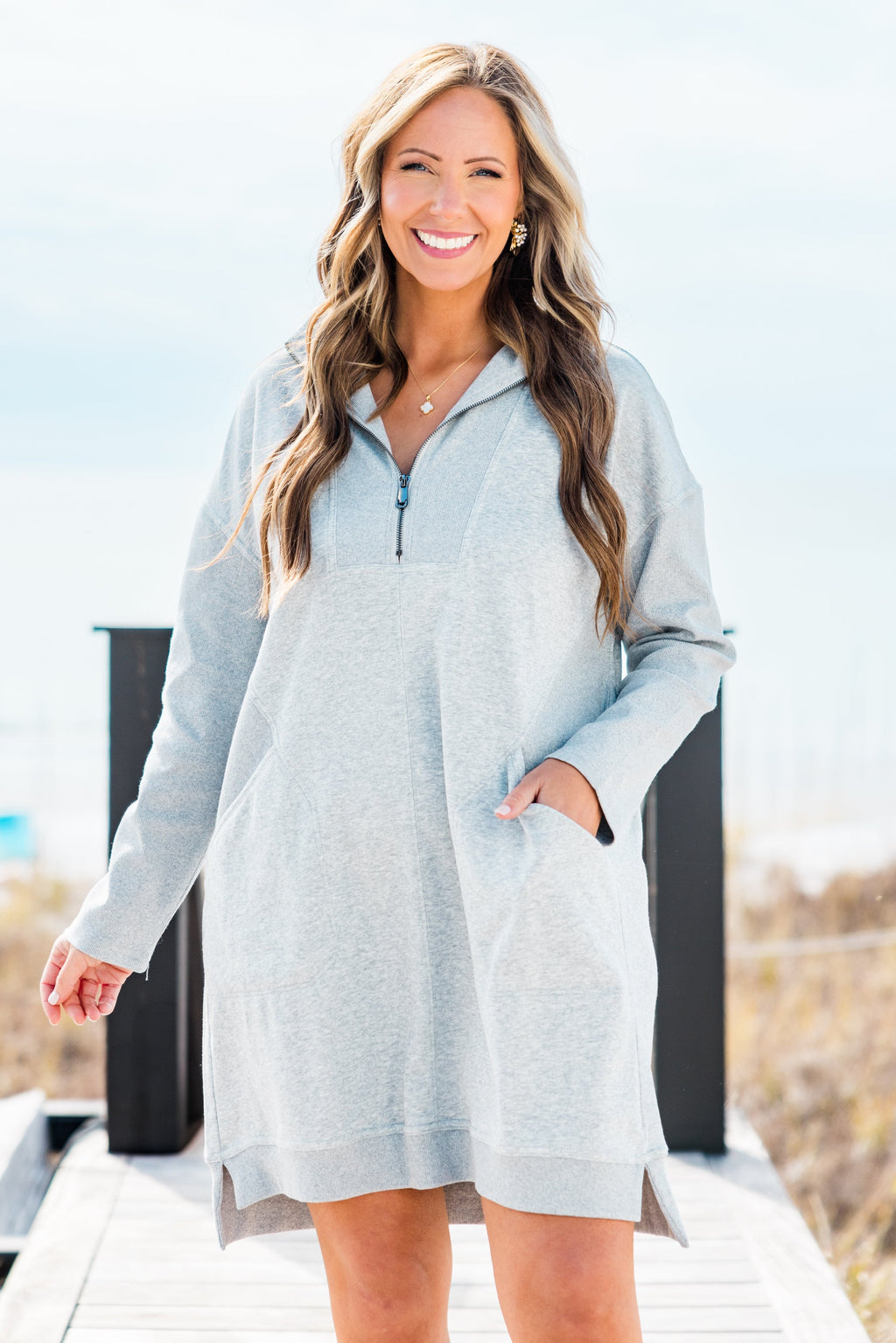 Slow It Down Dress, Heather Grey