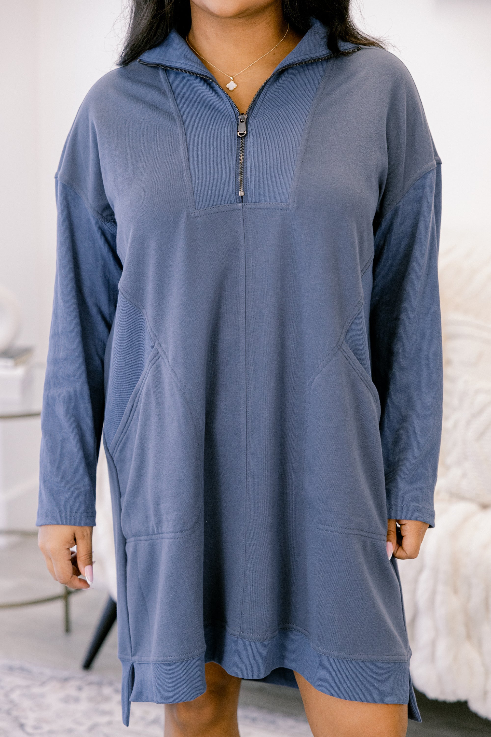 Slow It Down Dress, Light Navy