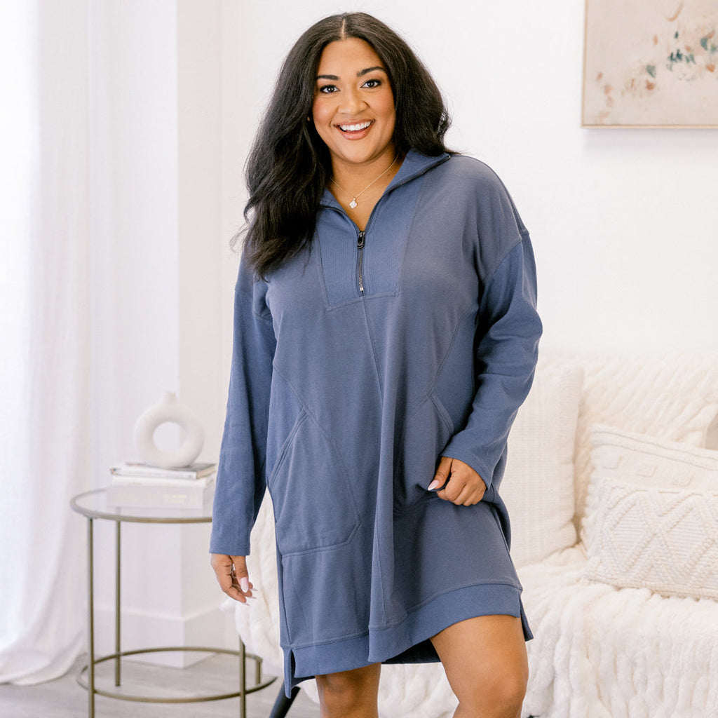 Slow It Down Dress, Light Navy