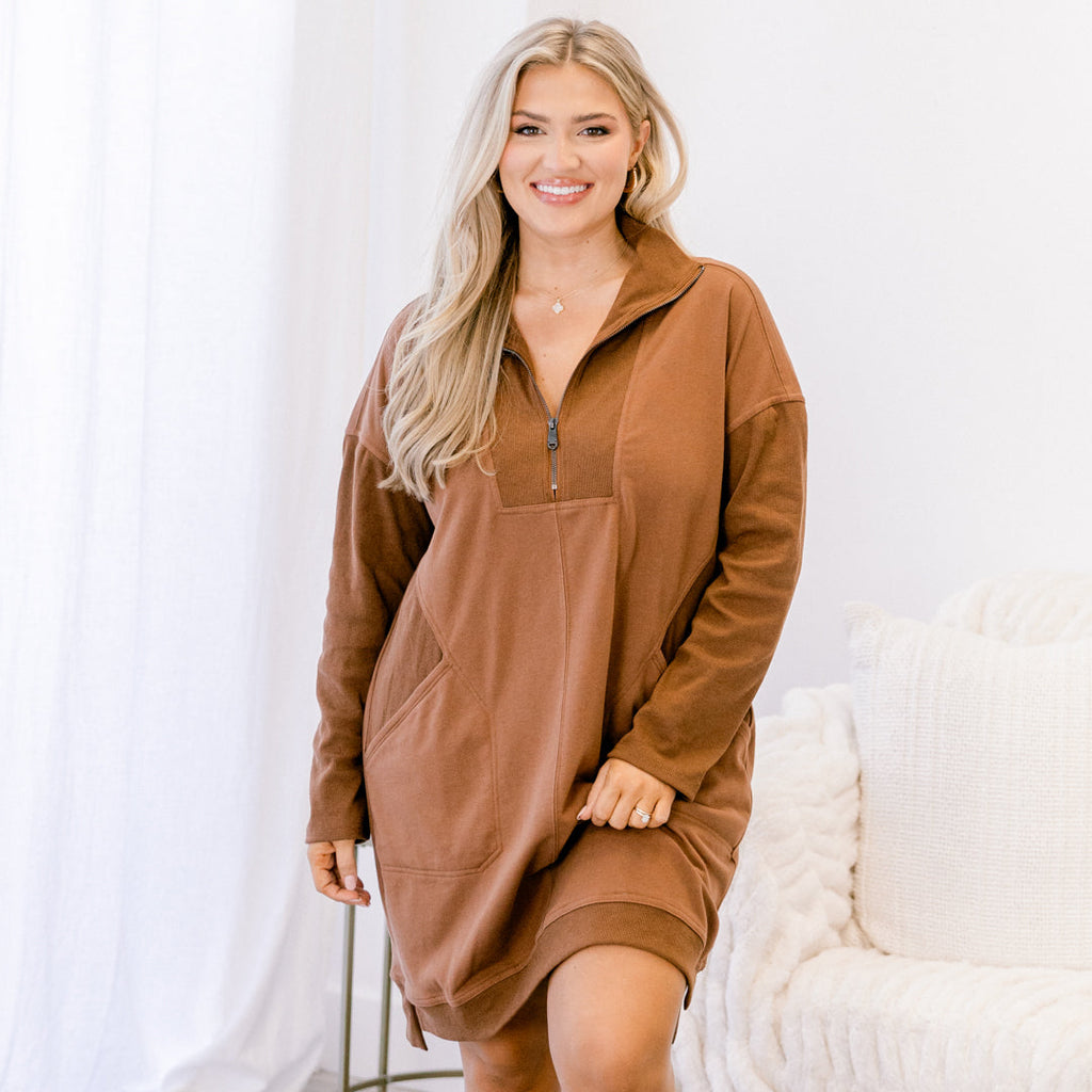 Slow It Down Dress, Mocha