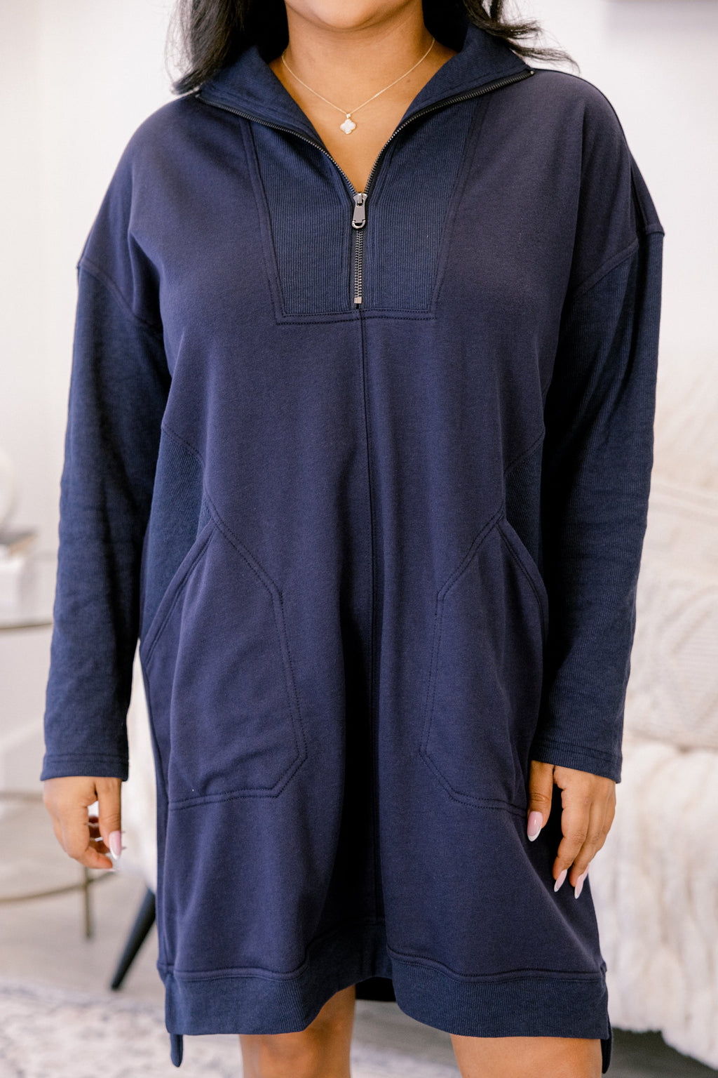 Slow It Down Dress, Navy