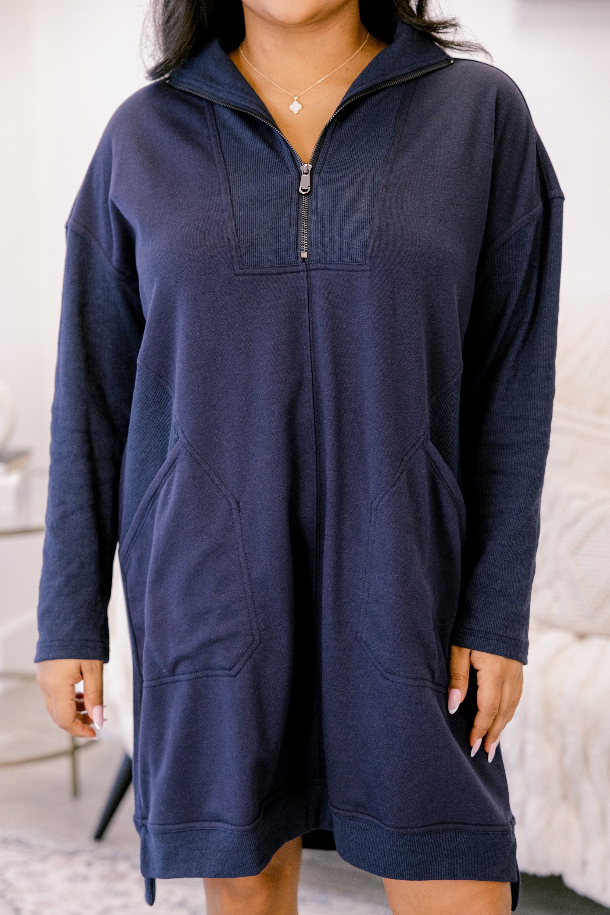 Slow It Down Dress, Navy