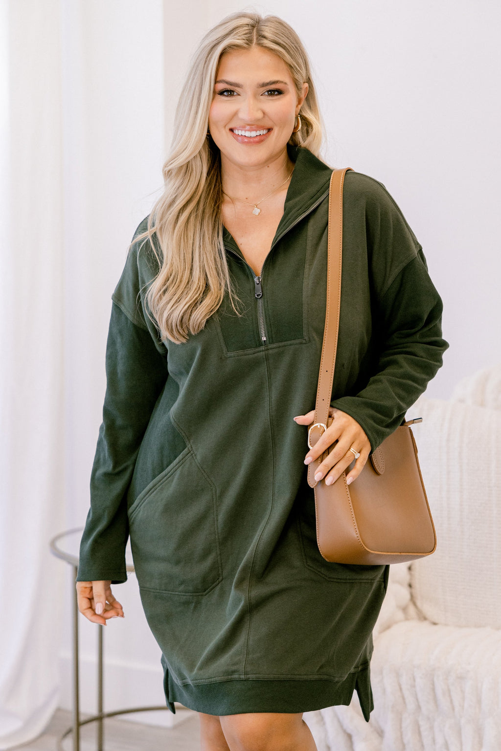Slow It Down Dress, Olive