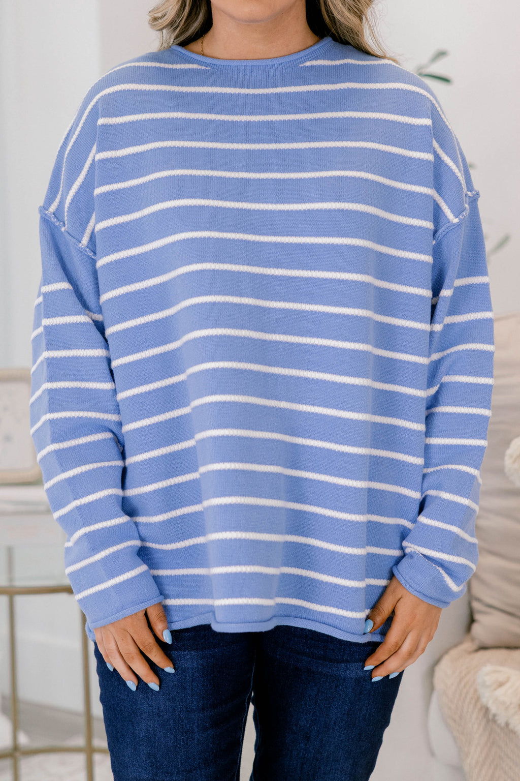 Slumber Party Time Sweater, Blue