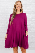 Tell The Talk Dress, Magenta
