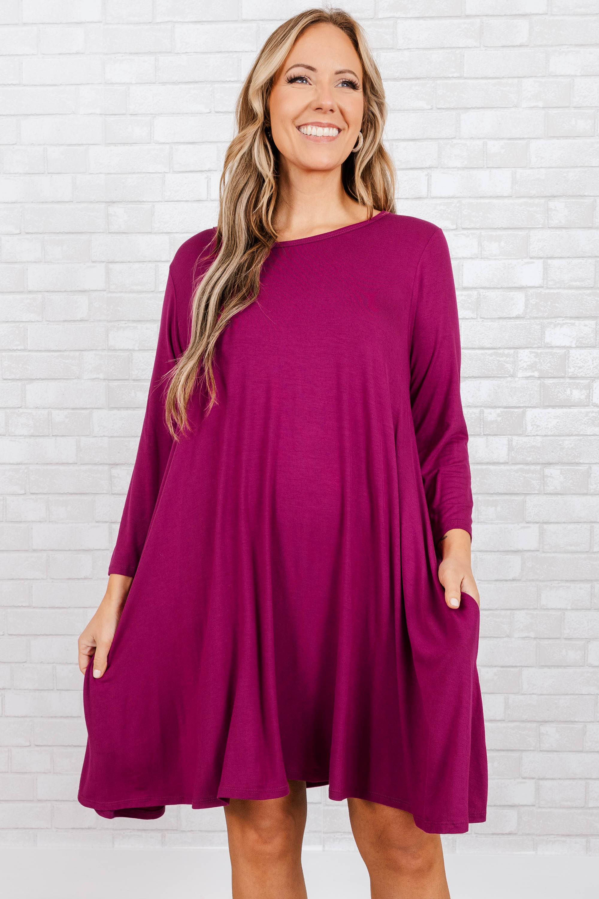 Tell The Talk Dress, Magenta