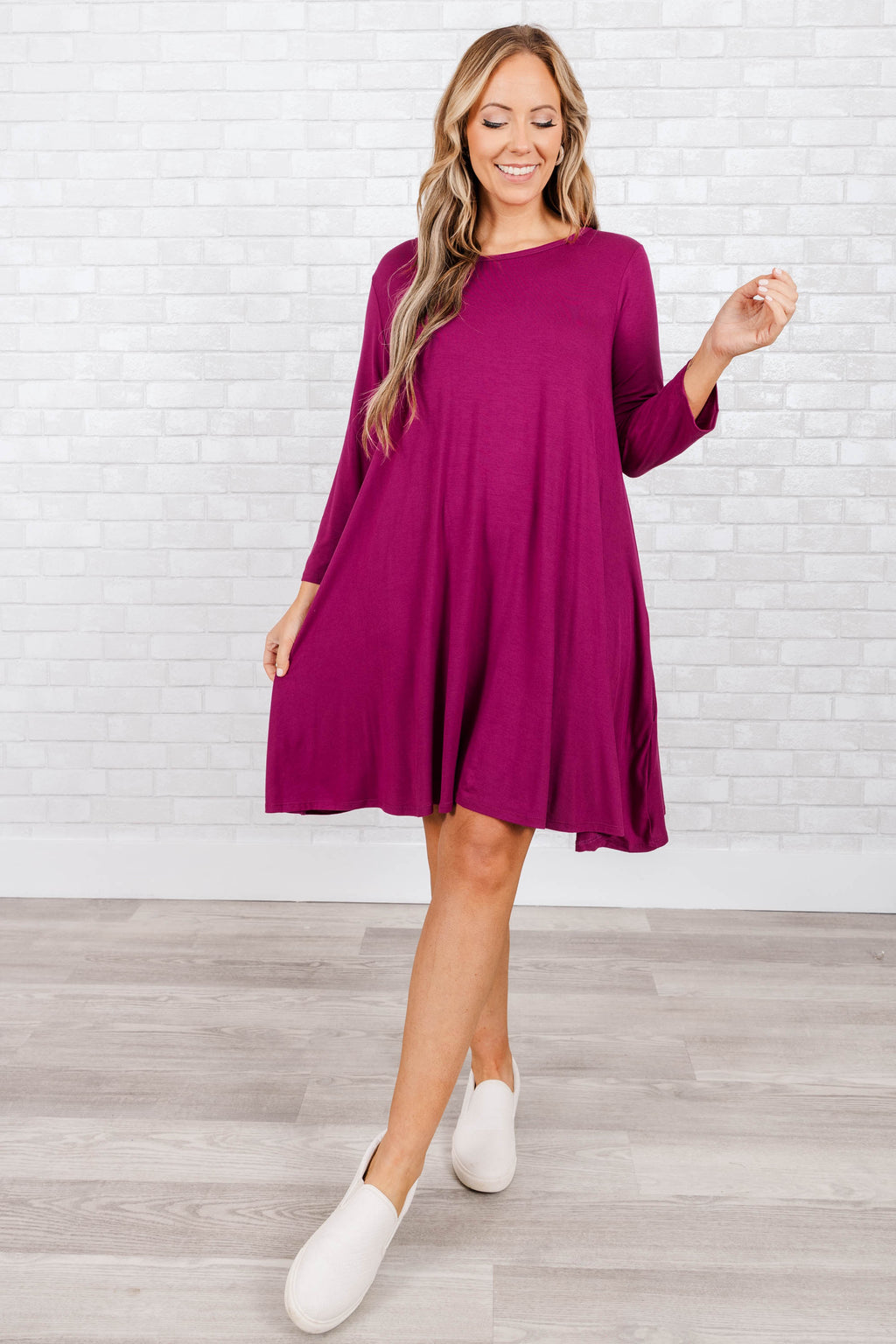 Tell The Talk Dress, Magenta