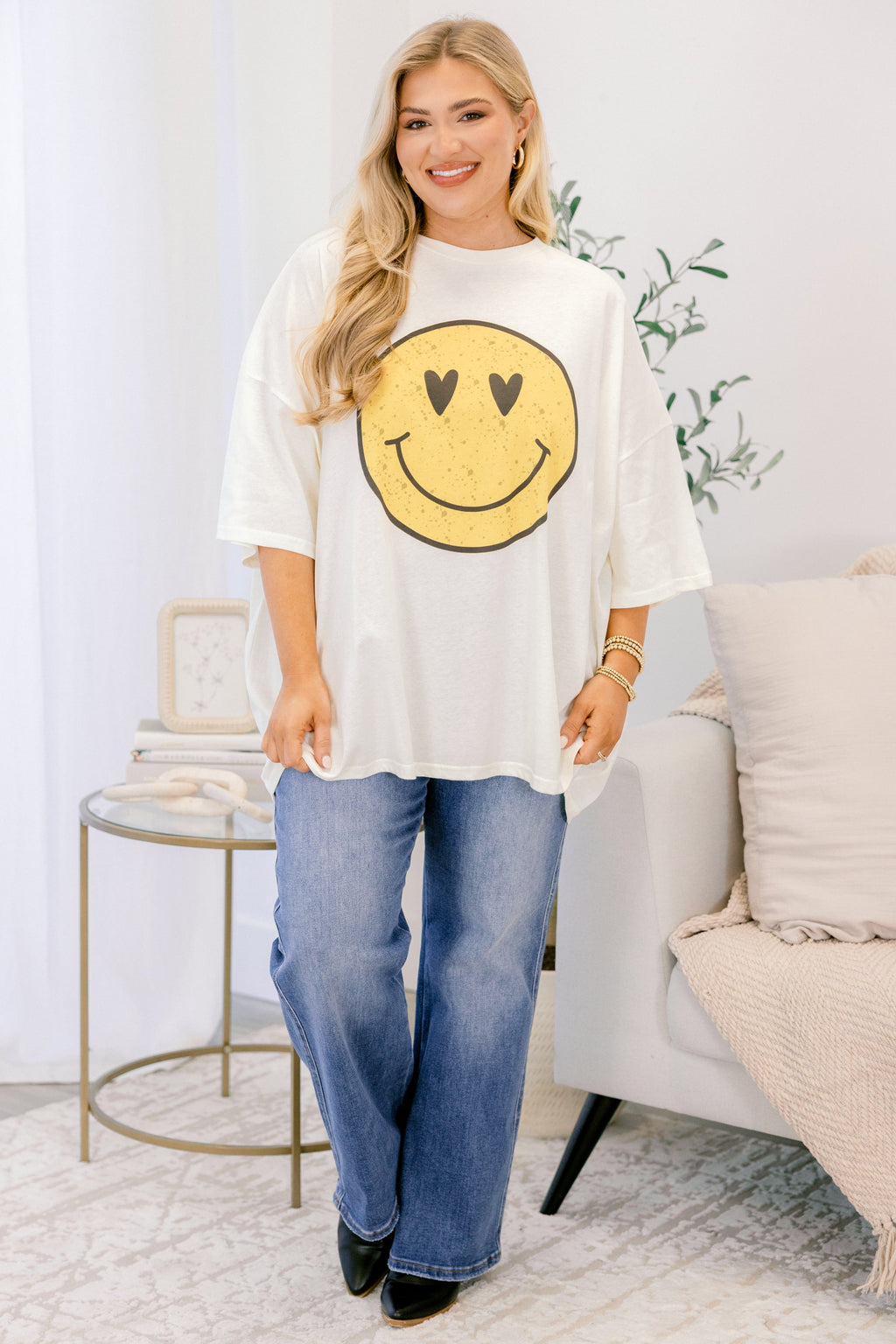 Smile for Days Boyfriend Tee, Ivory