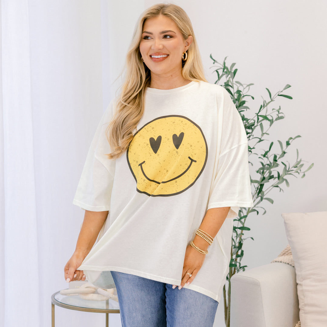 Smile for Days Boyfriend Tee, Ivory
