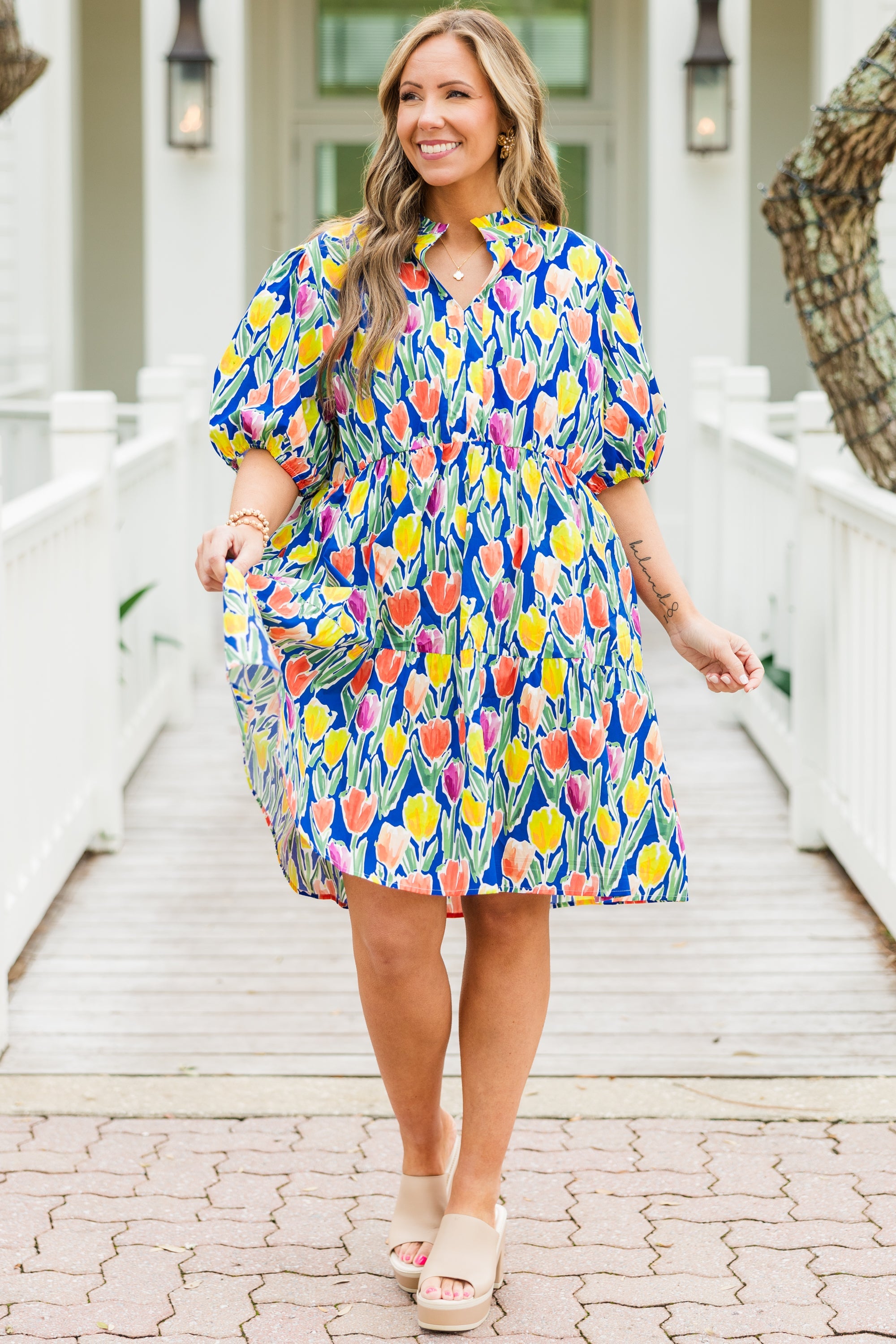 Smiles On Repeat Dress, Blue