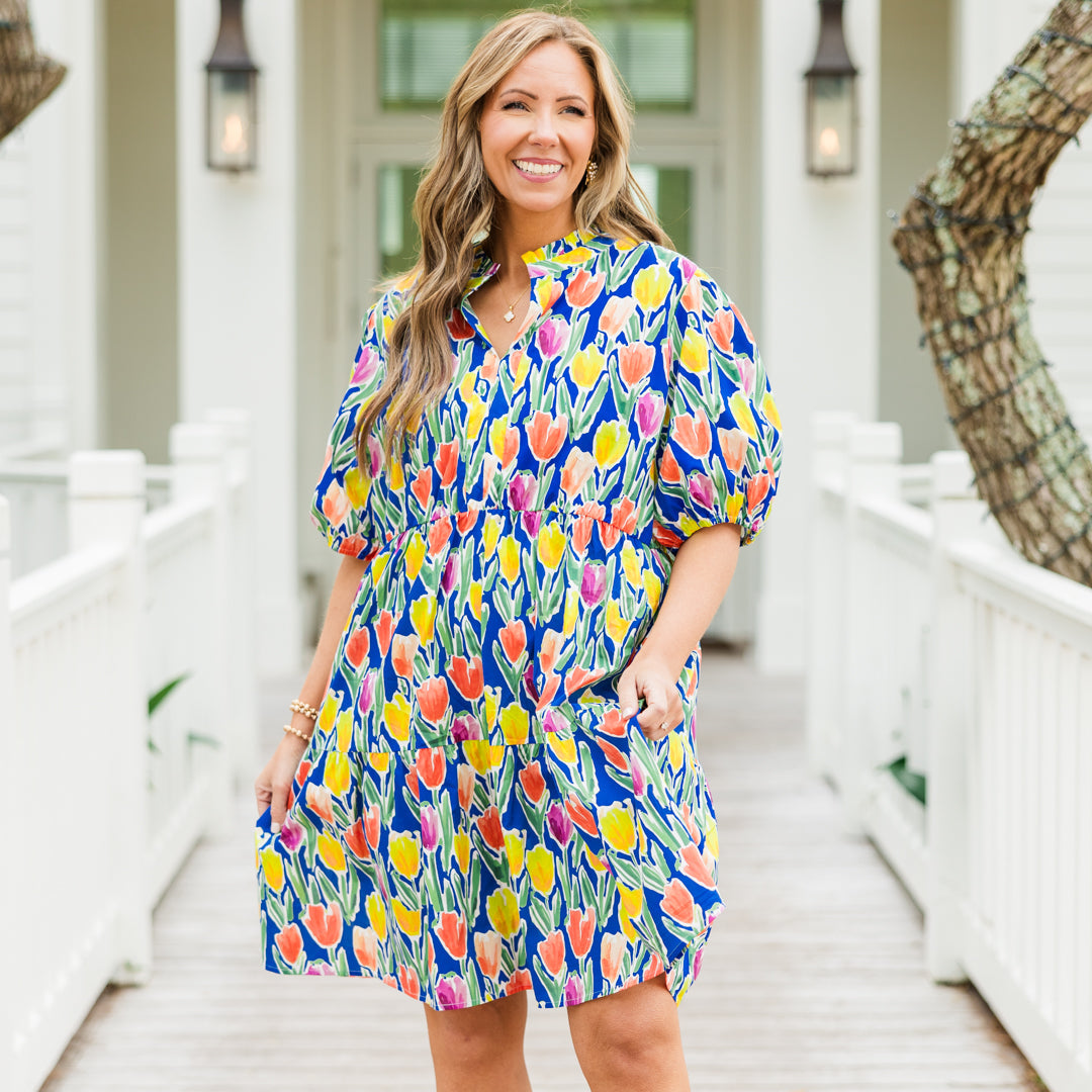 Smiles On Repeat Dress, Blue