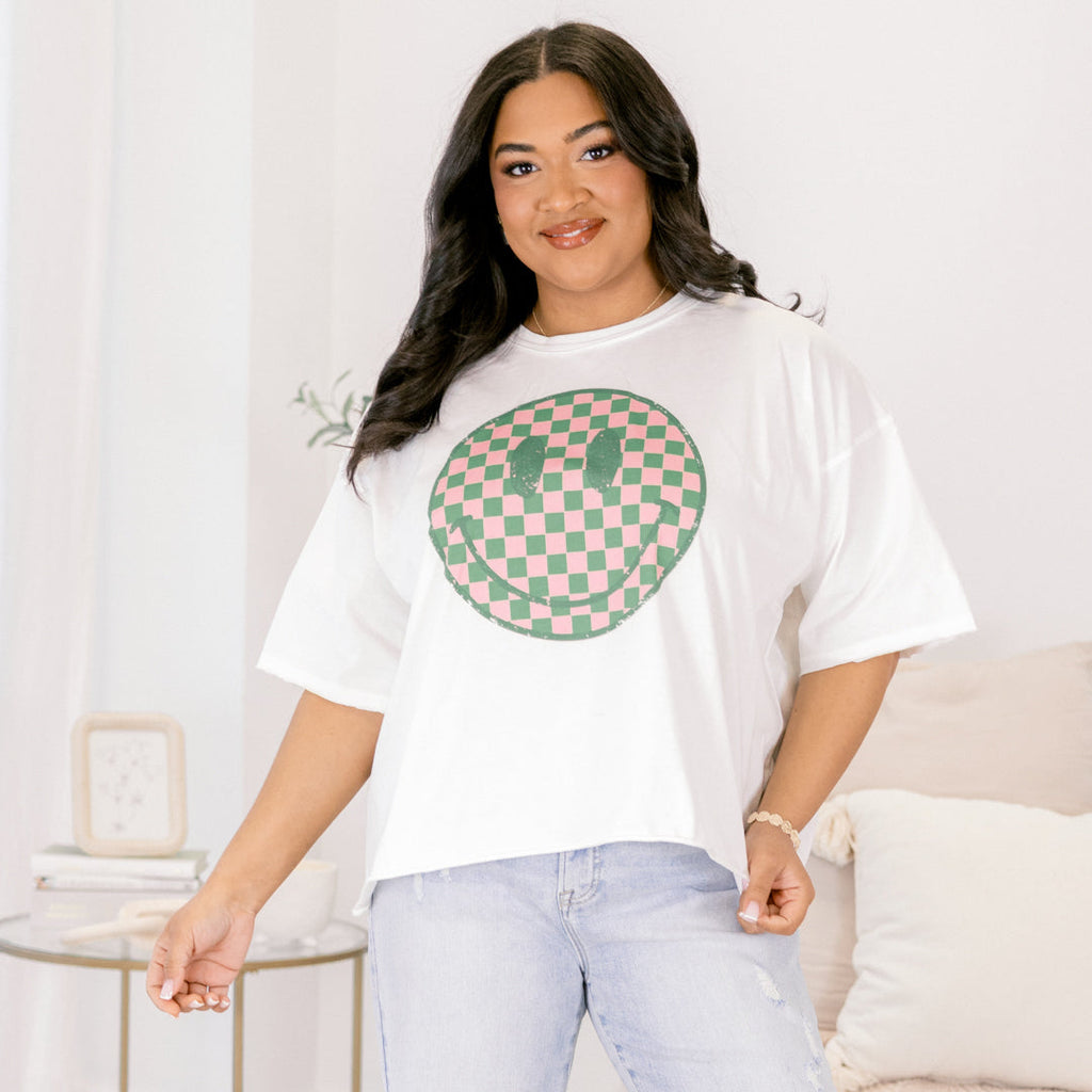 Smiling for Days Vintage Wash Tee, White