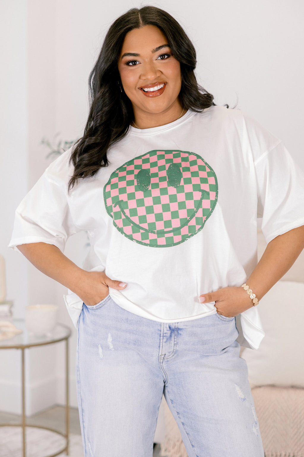 Smiling for Days Vintage Wash Tee, White