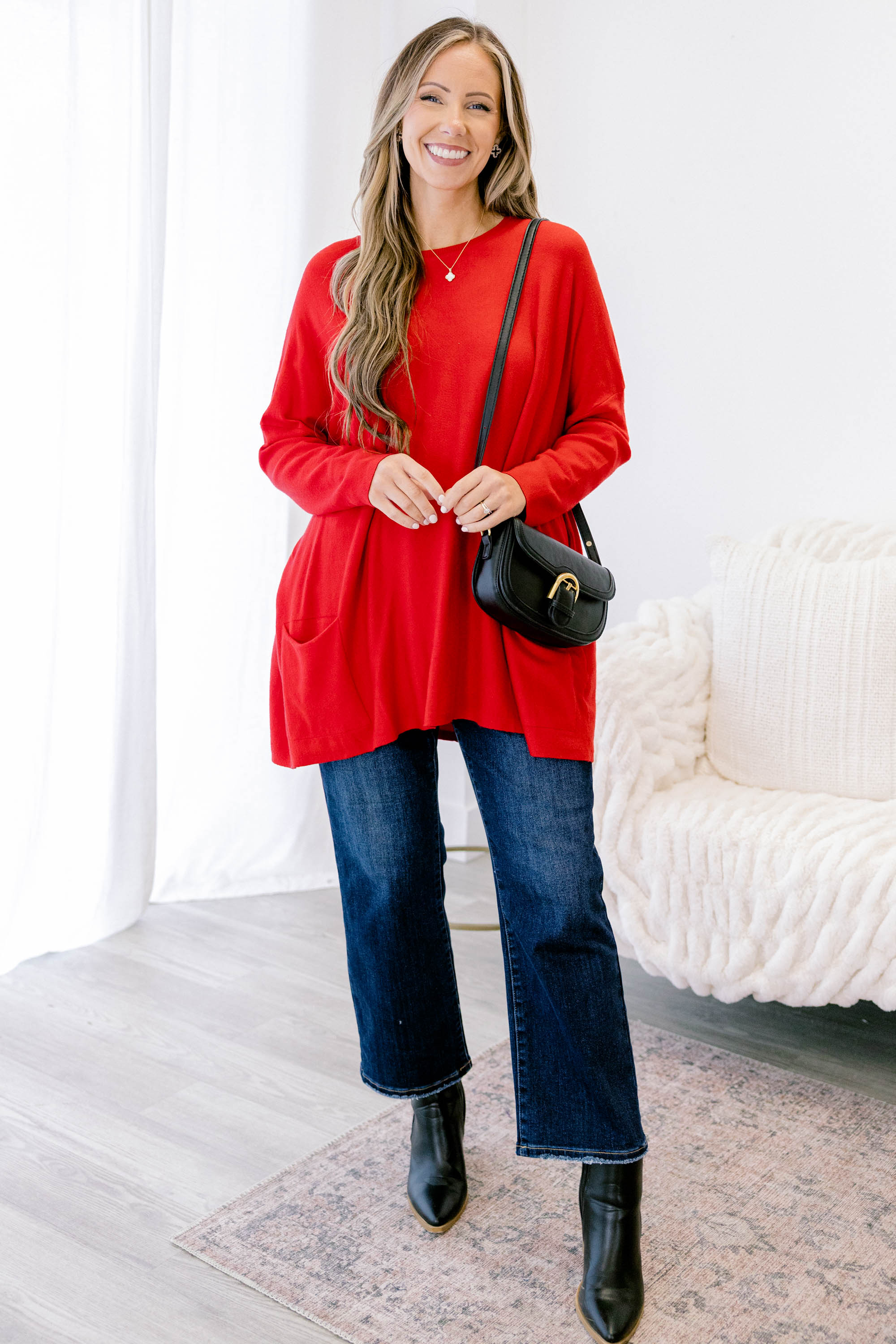 Snow Whispers Tunic, Red