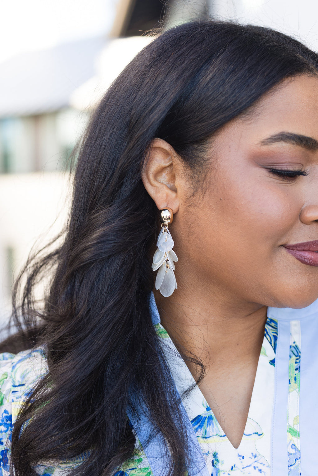 Soft Horizon Earrings, Cream