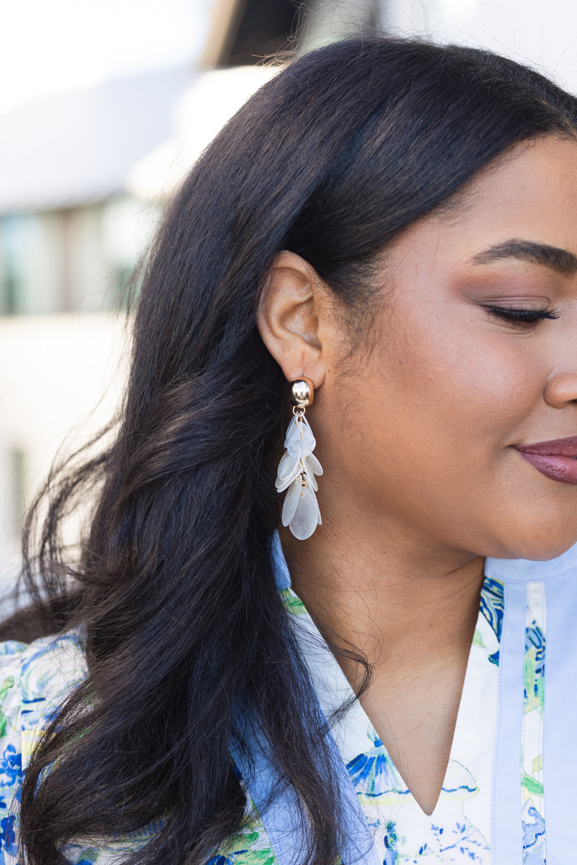 Soft Horizon Earrings, Cream