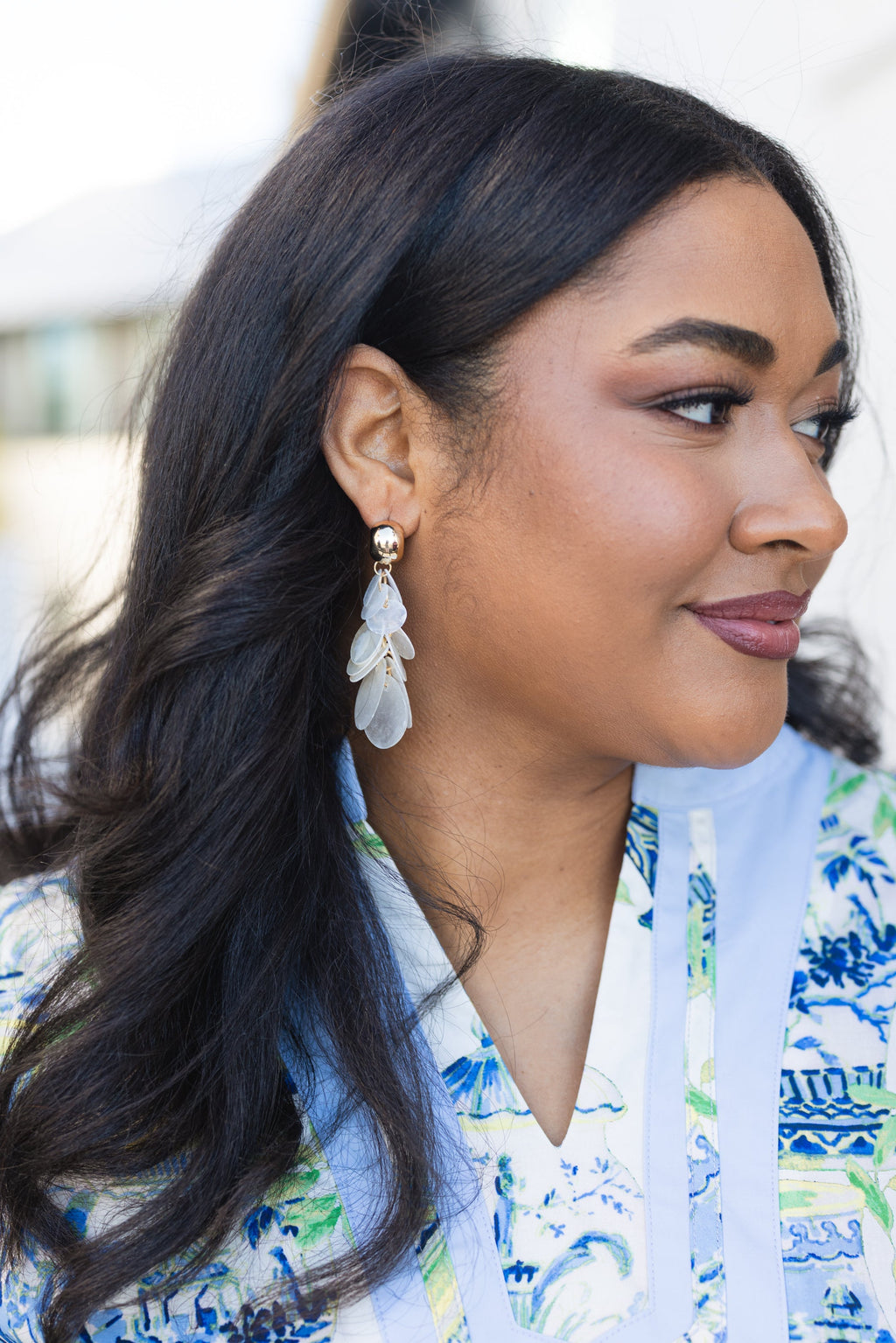 Soft Horizon Earrings, Cream