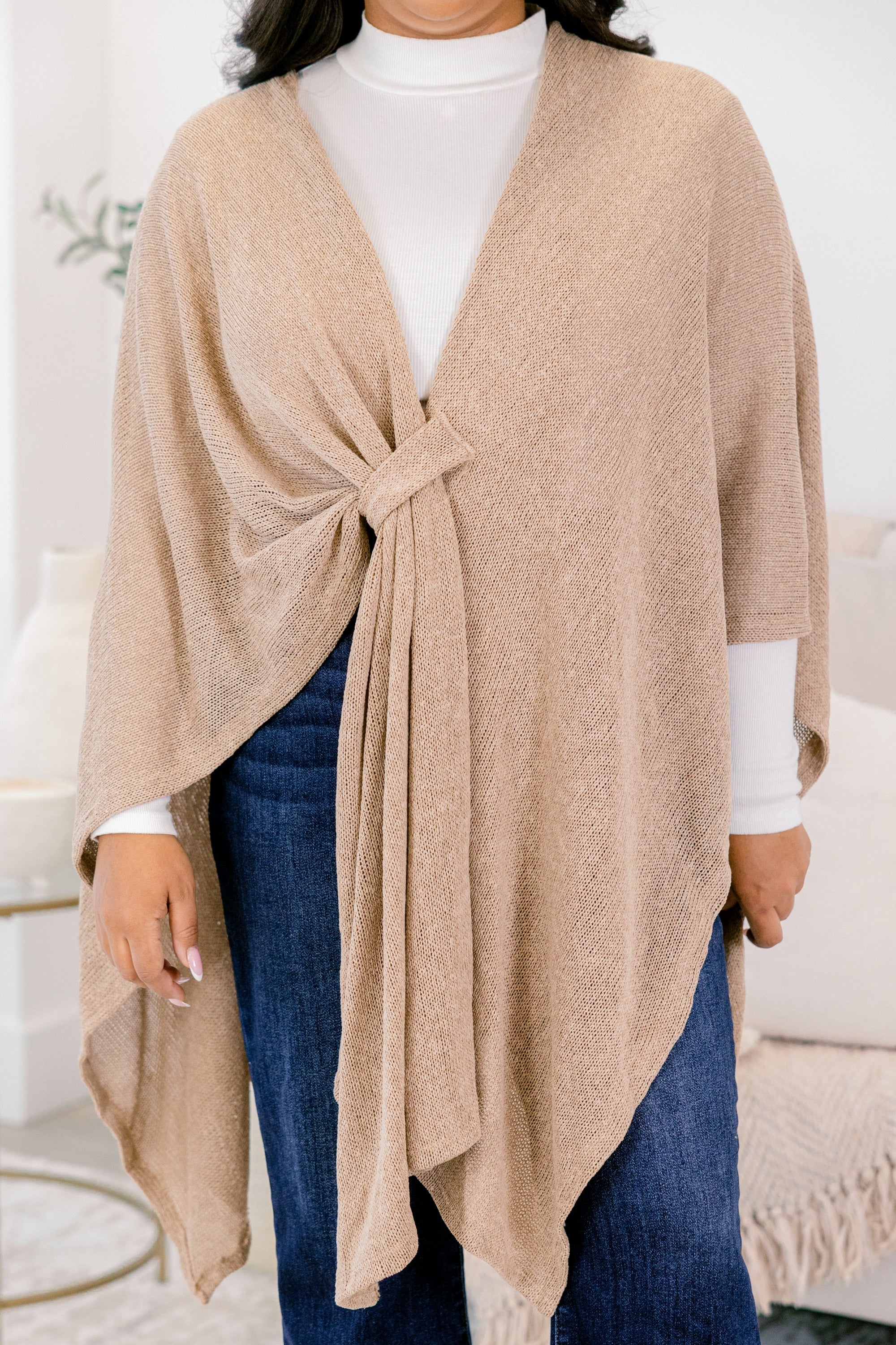 Softly Stated Poncho, Almond
