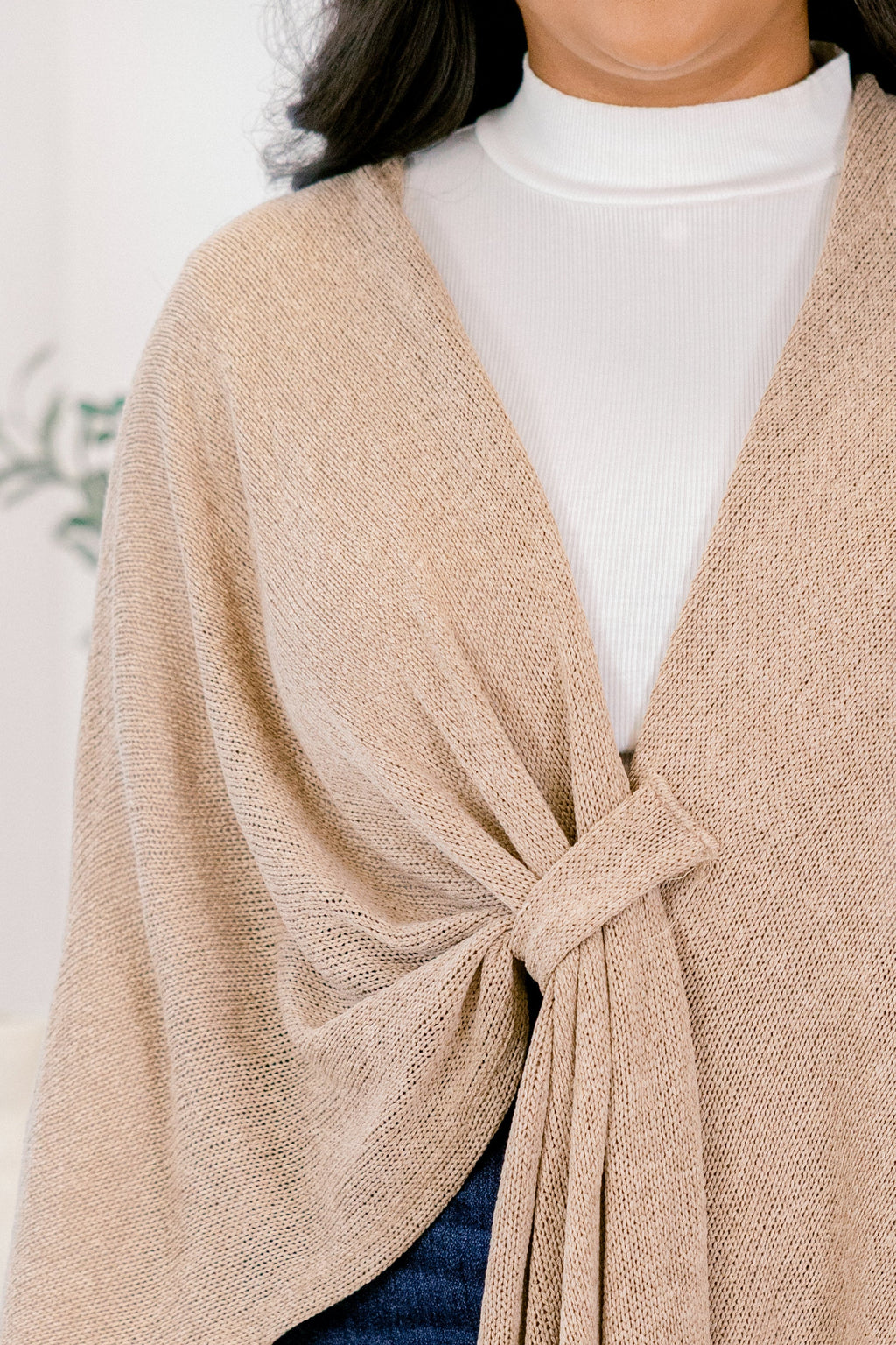 Softly Stated Poncho, Almond
