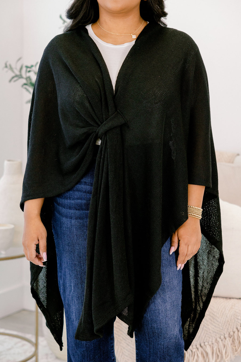 Softly Stated Poncho, Black