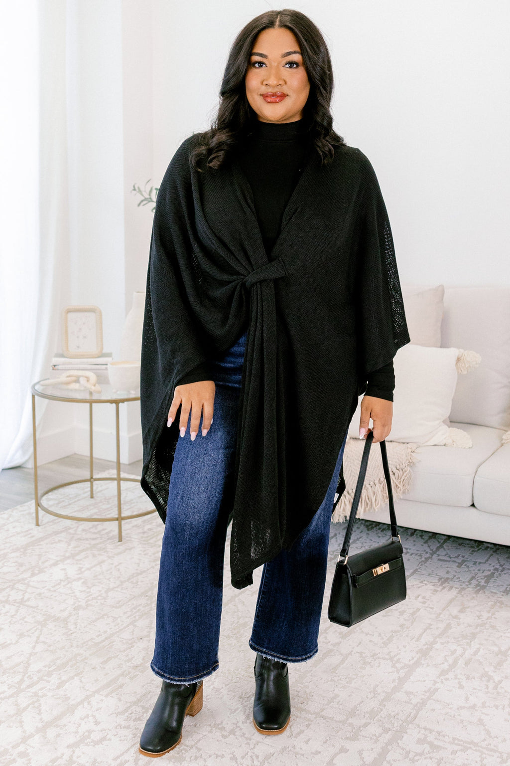 Softly Stated Poncho, Black