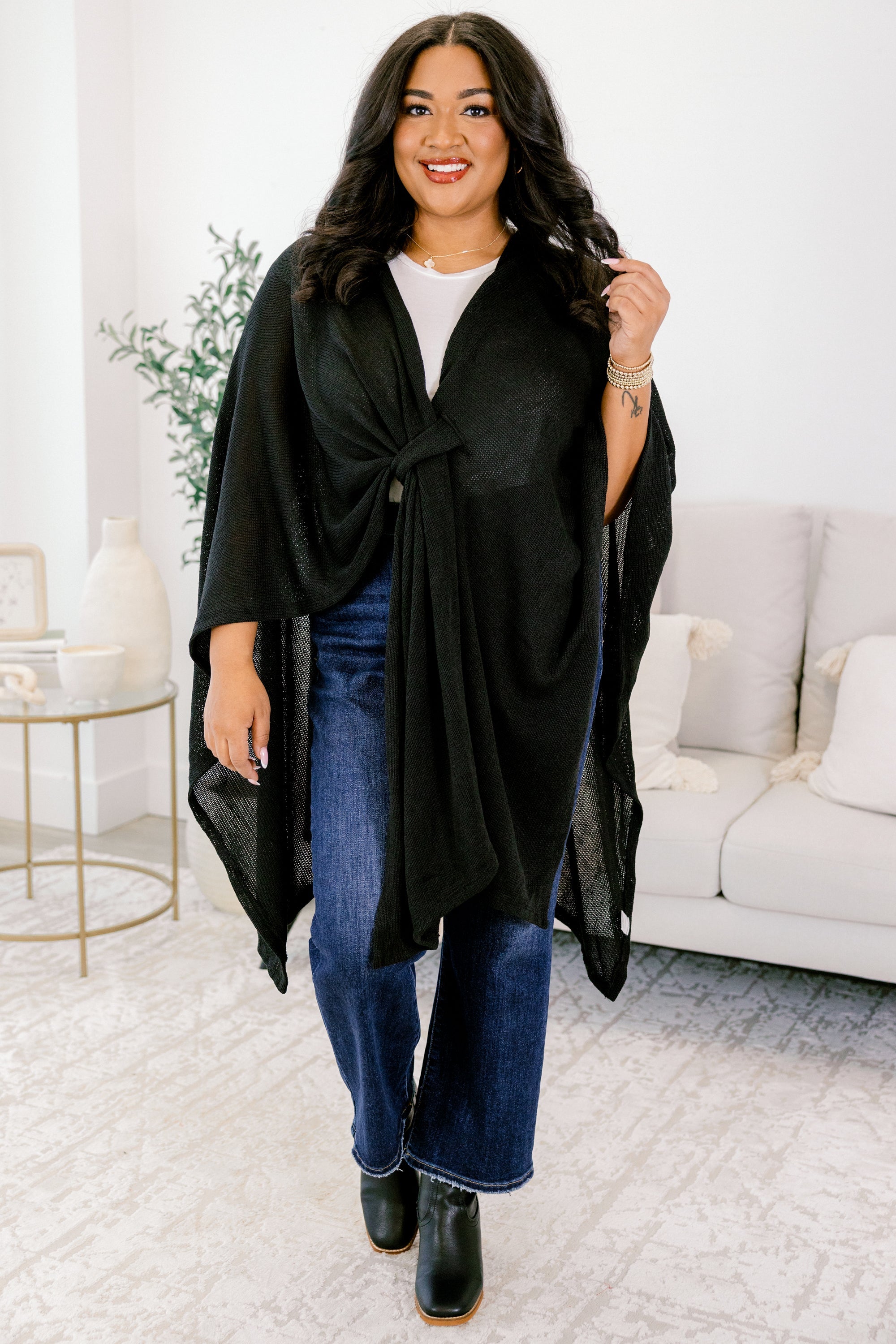 Softly Stated Poncho, Black