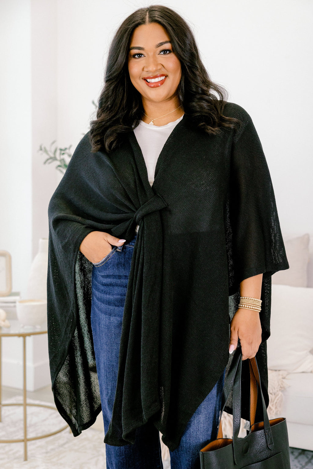 Softly Stated Poncho, Black