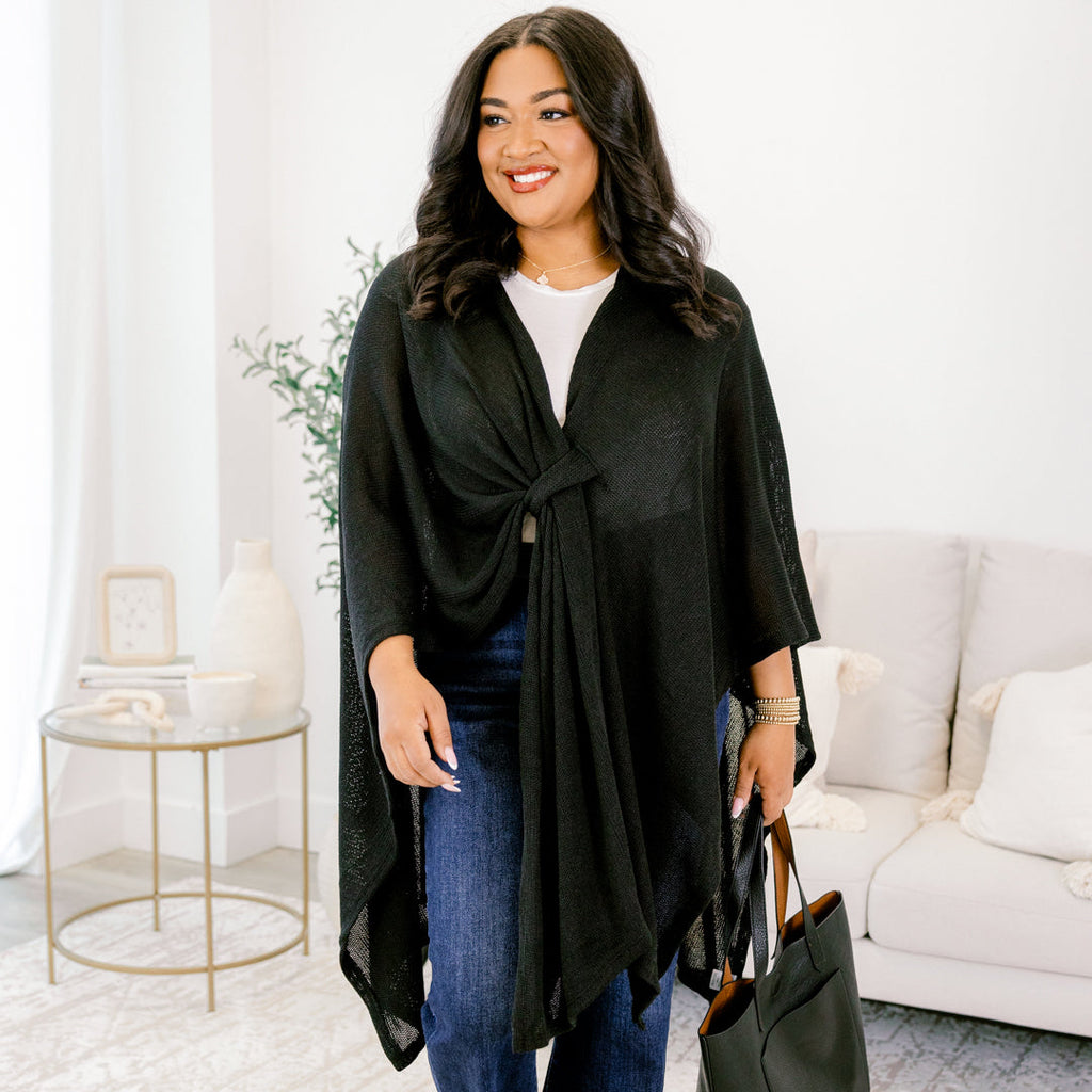 Softly Stated Poncho, Black