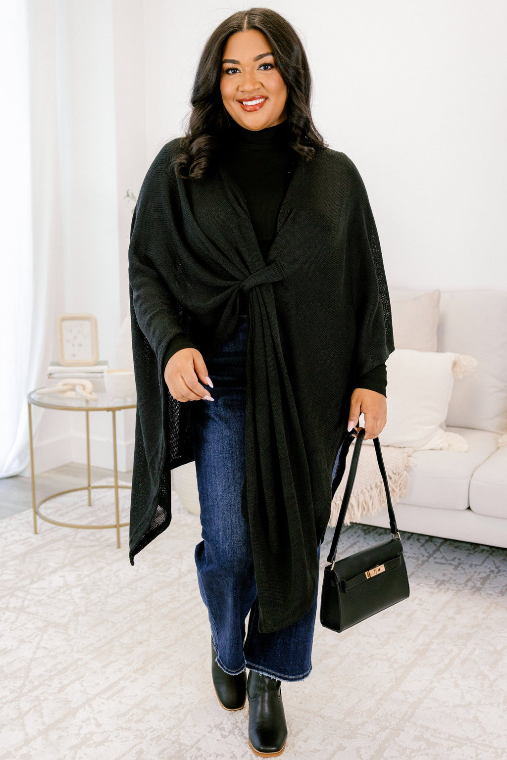 Softly Stated Poncho, Black