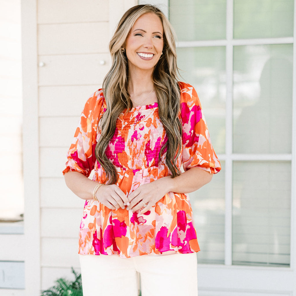 Soiree On The Shore Top, Pink