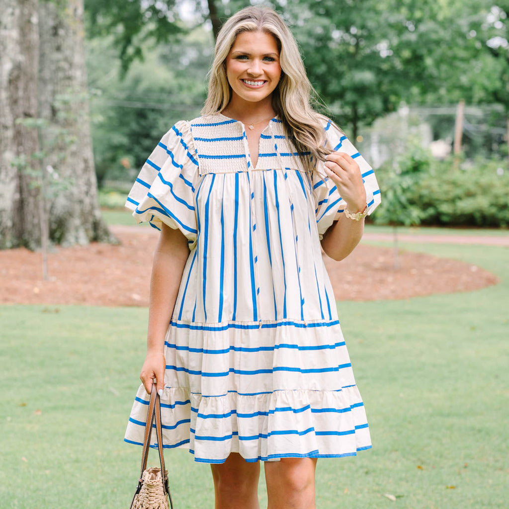 Something Good Dress, Blue Stripe
