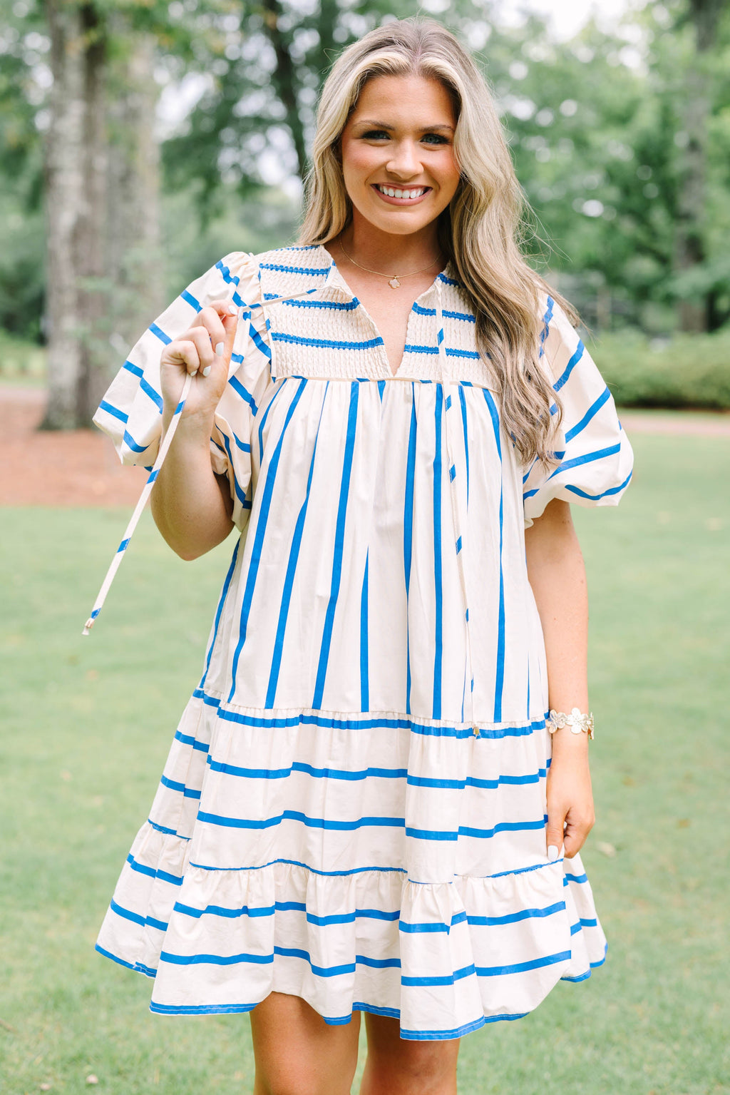 Something Good Dress, Blue Stripe