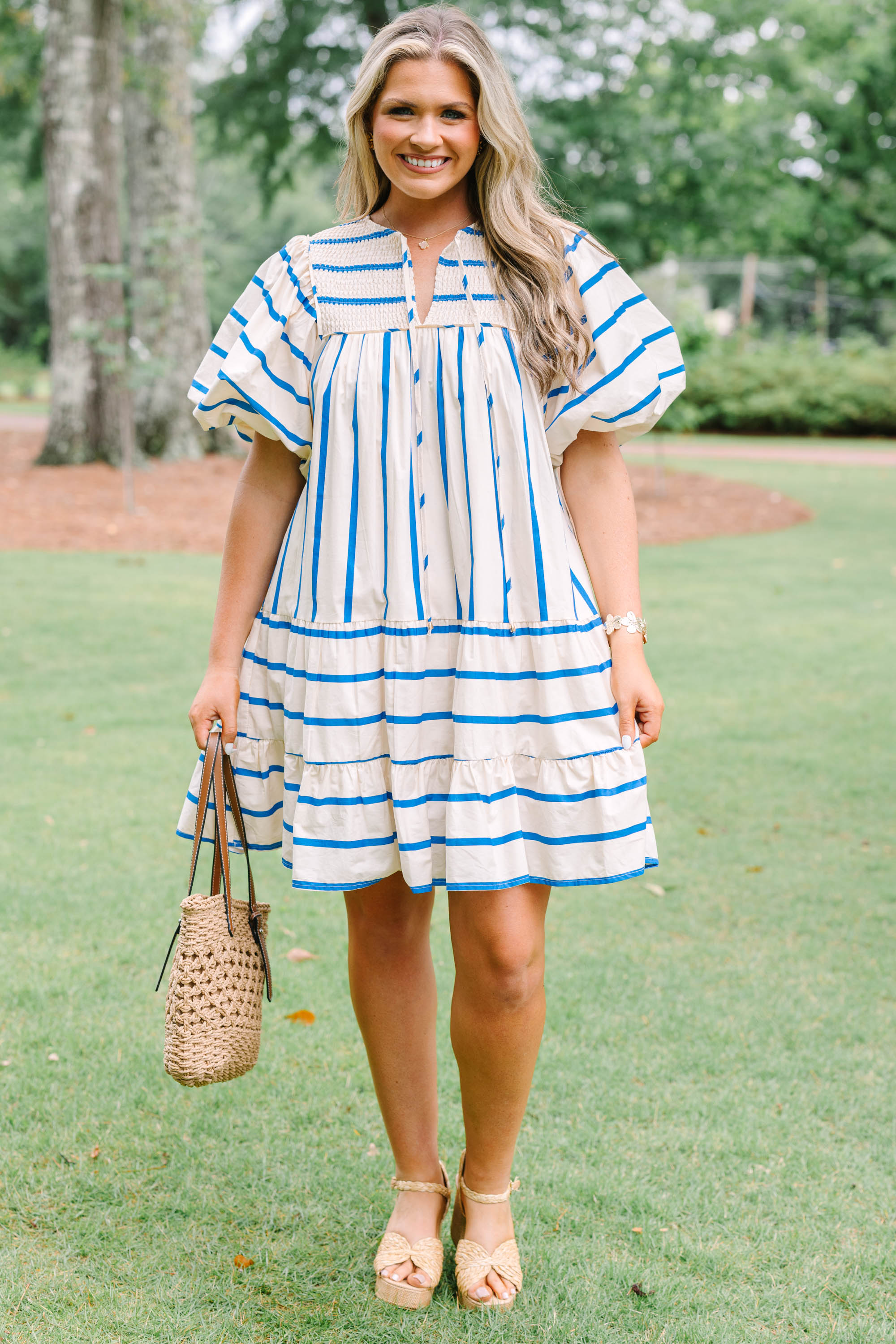 Something Good Dress, Blue Stripe