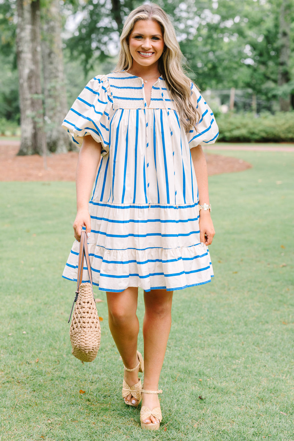 Something Good Dress, Blue Stripe