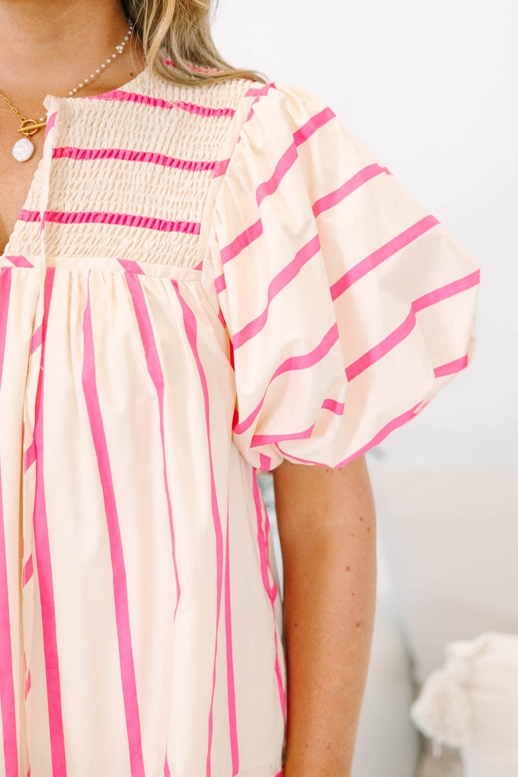 Something Good Dress, Pink Stripe