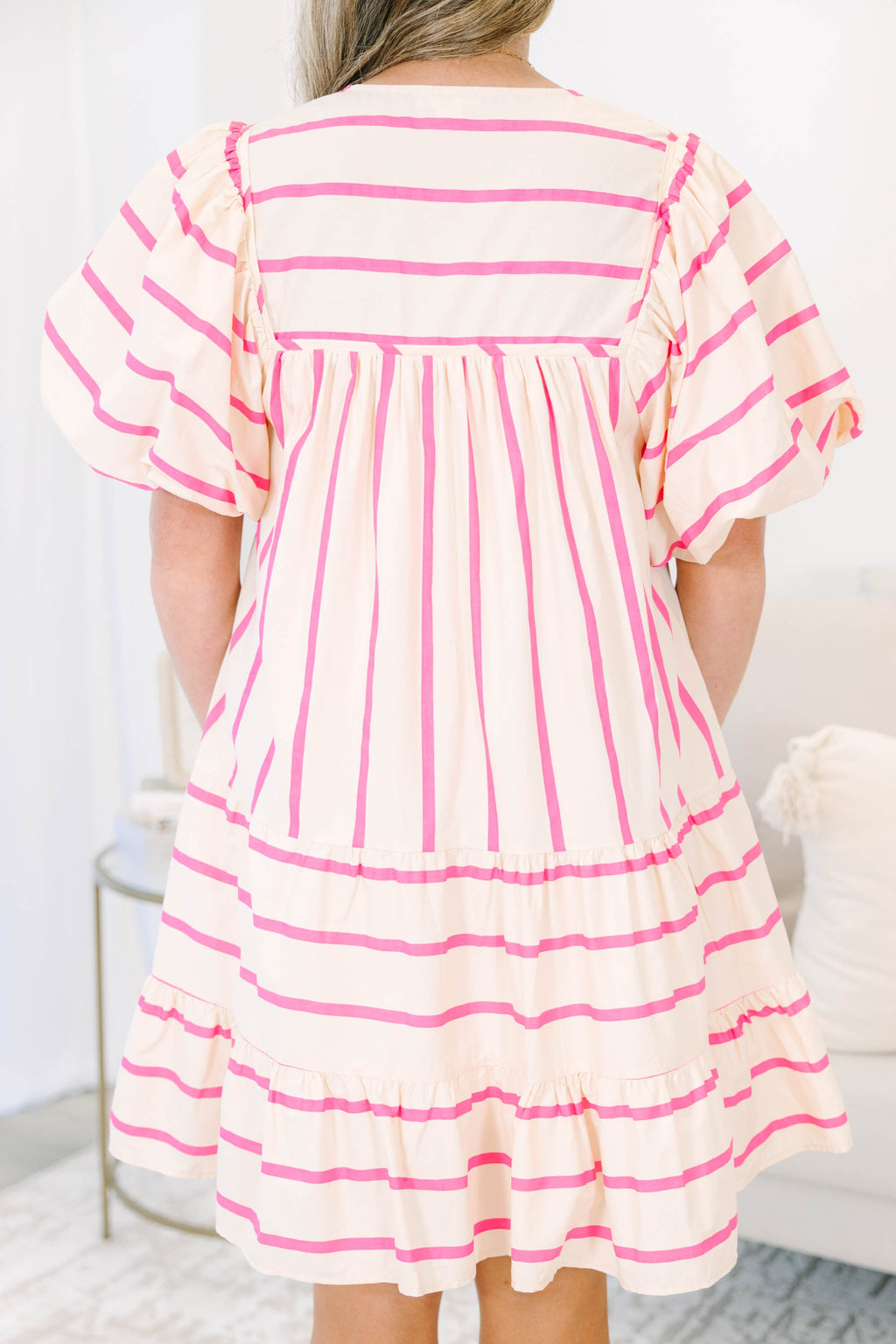 Something Good Dress, Pink Stripe