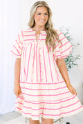 Something Good Dress, Pink Stripe
