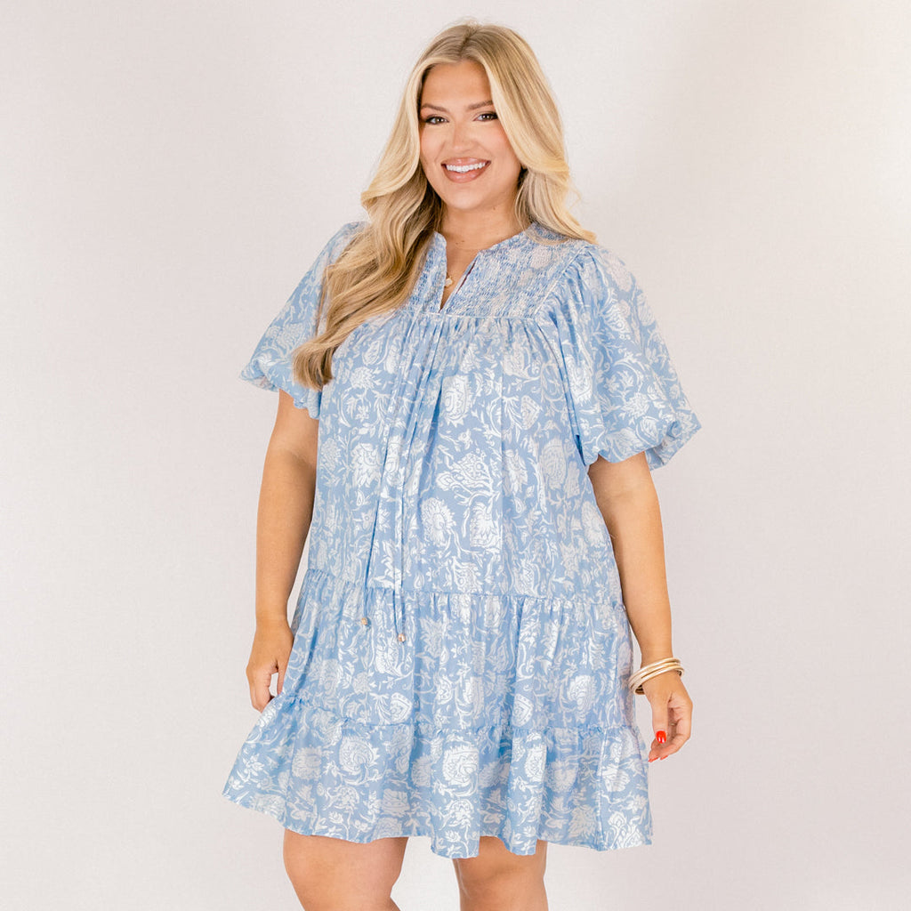Something Good Dress, Slate Blue