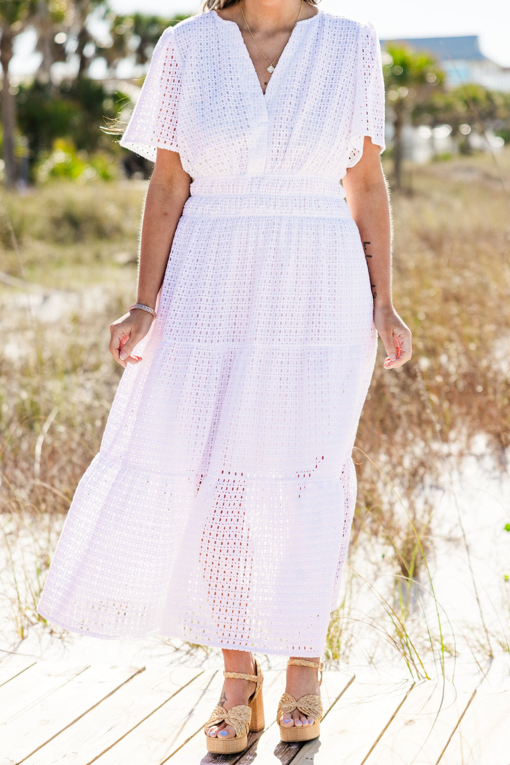 Somewhere Beautiful Dress, White