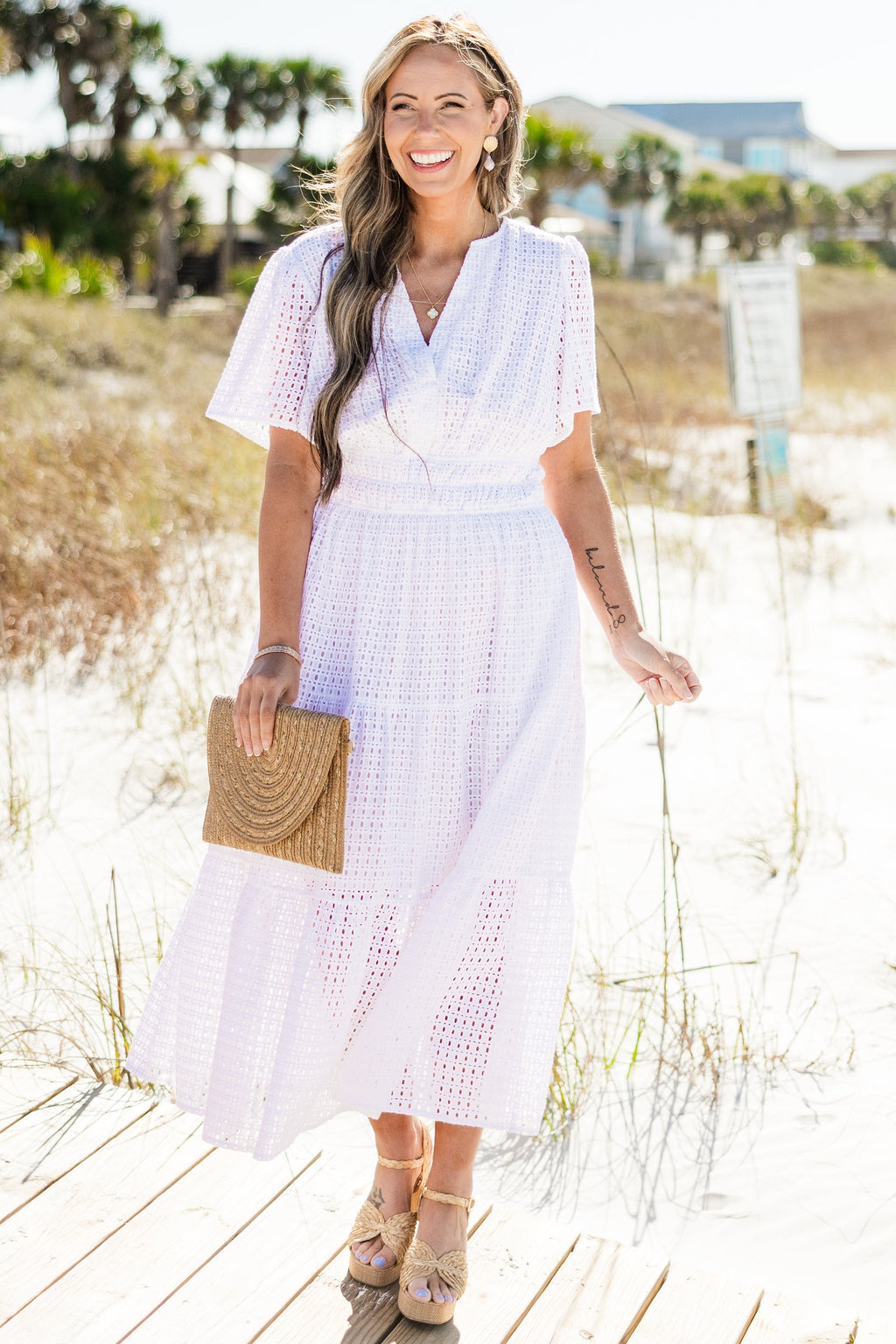 Somewhere Beautiful Dress, White
