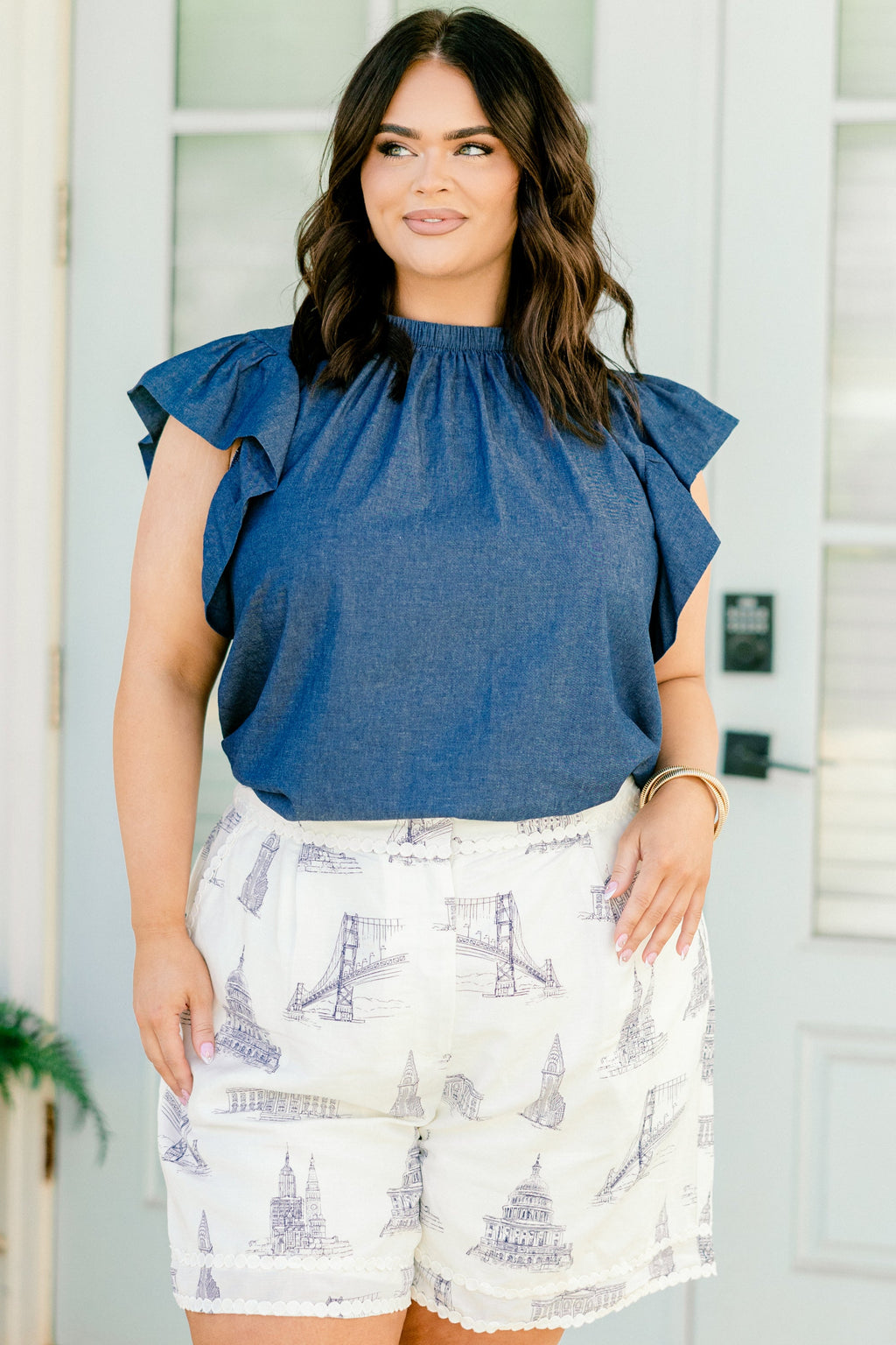 Soul of Summer Shorts, Ivory-Navy